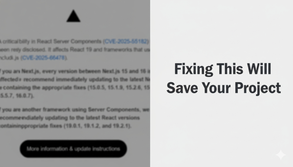 Next js Security Issue How to Fix React Server Components CVE 2025 55182